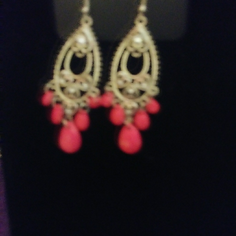 CUSTOM EARING WITH FAUX PINK STONES